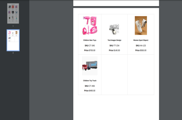 Product Pdf Generate