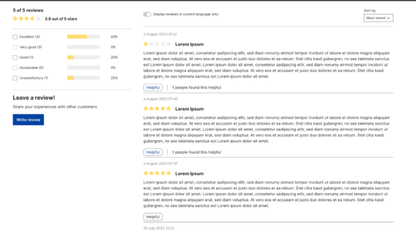 Voting Option in Reviews