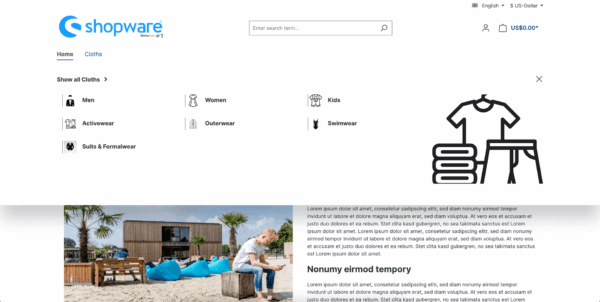Navigation for category images