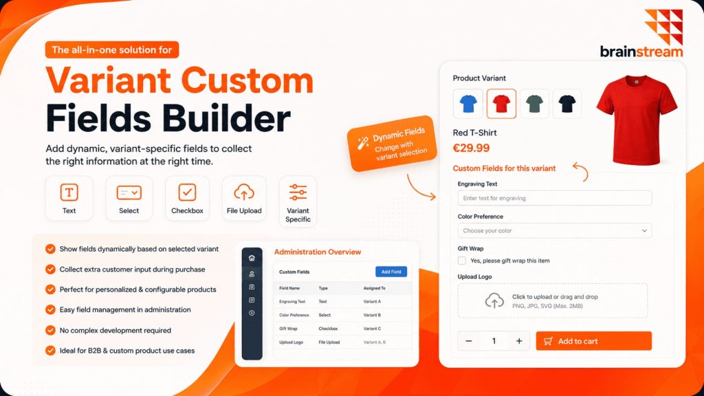 Variant Custom Fields Builder for Products