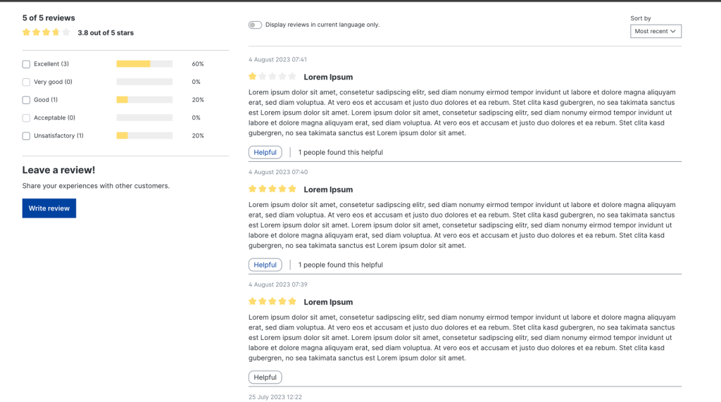 Voting Option in Reviews